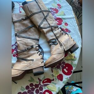 Free Bird Tall Leather Heeled Boots 12